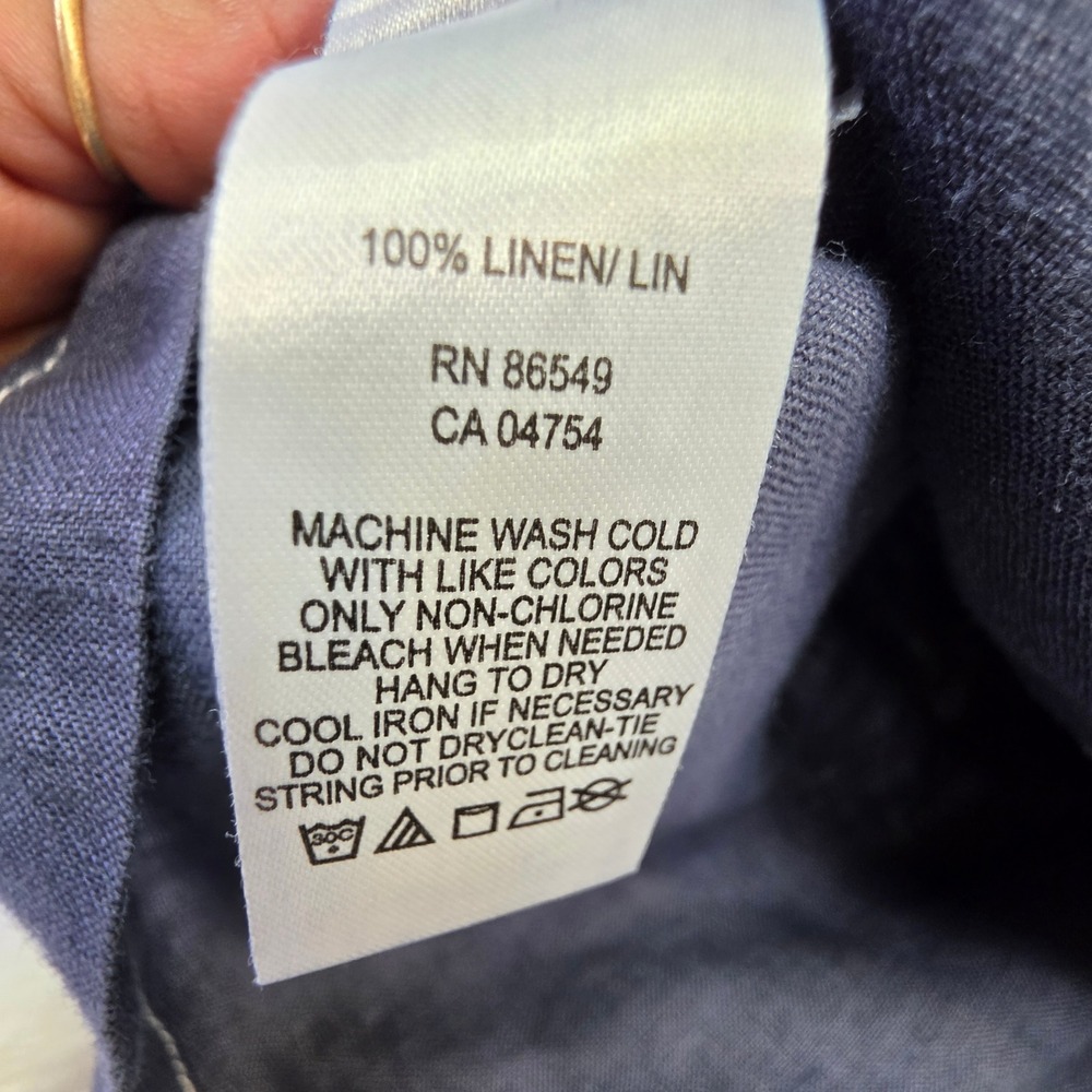 Tommy Bahama Relax Navy Blue 100% Linen Hooded Contrast Stitch Jacket Small - Picture 6 of 13